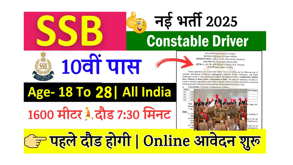 SSB Constable Driver Recruitment 2025