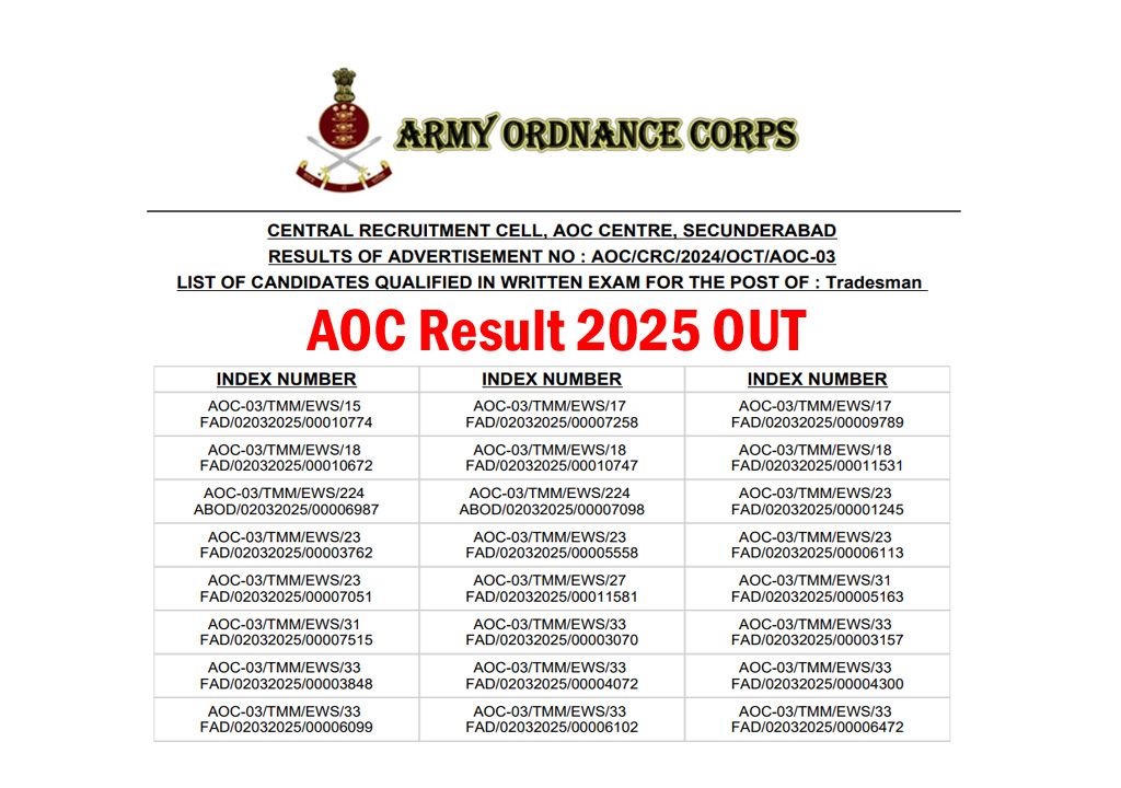 Army AOC Result 2025