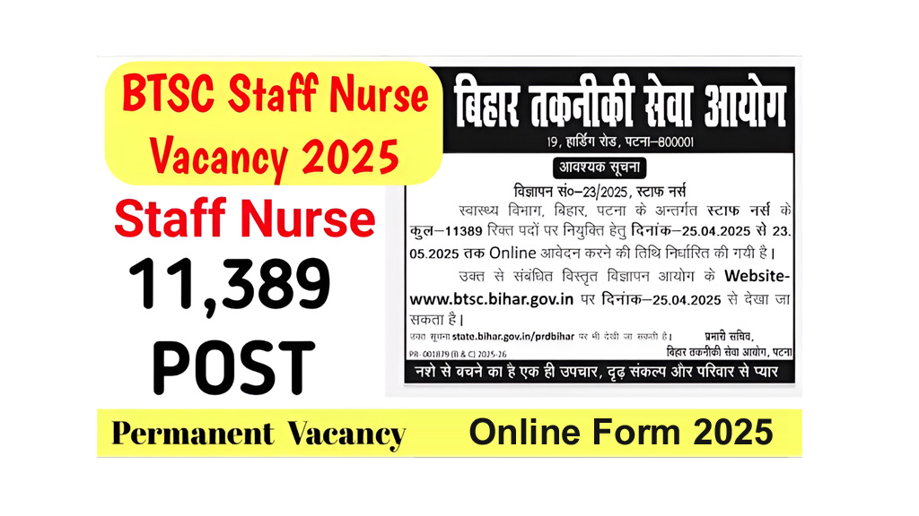 Bihar BTSC Staff Nurse Recruitment 2025