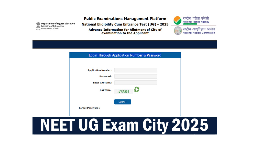 NEET UG Exam City 2025