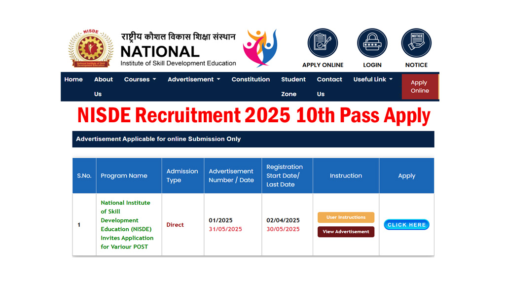 NISDE Recruitment 2025