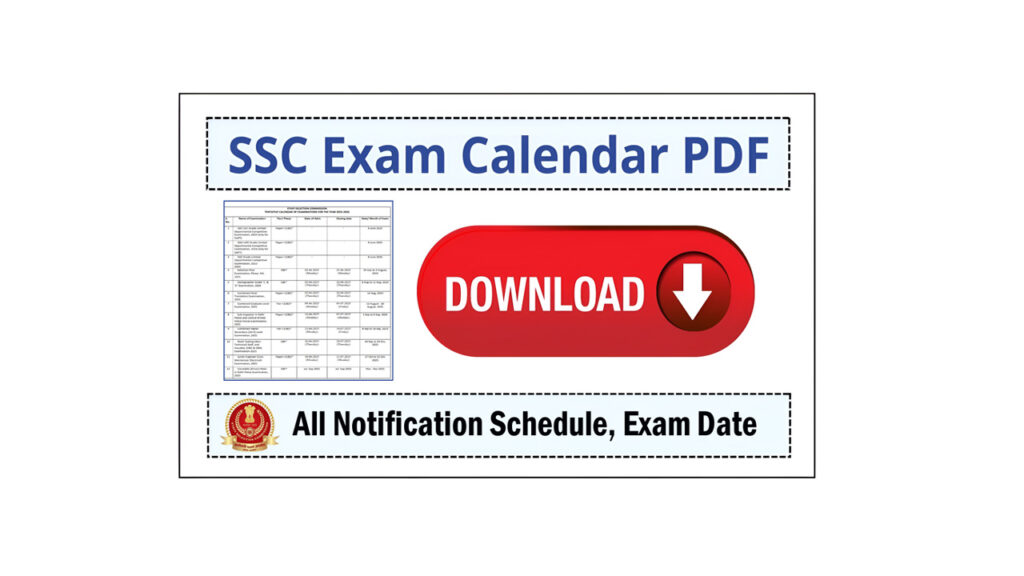 SSC Exam Calendar 2025